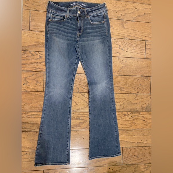 American Eagle Outfitters Super Stretch Kick Boot Dark Denim Jeans - Picture 2 of 4